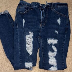 Distressed Blue Jeans for Women